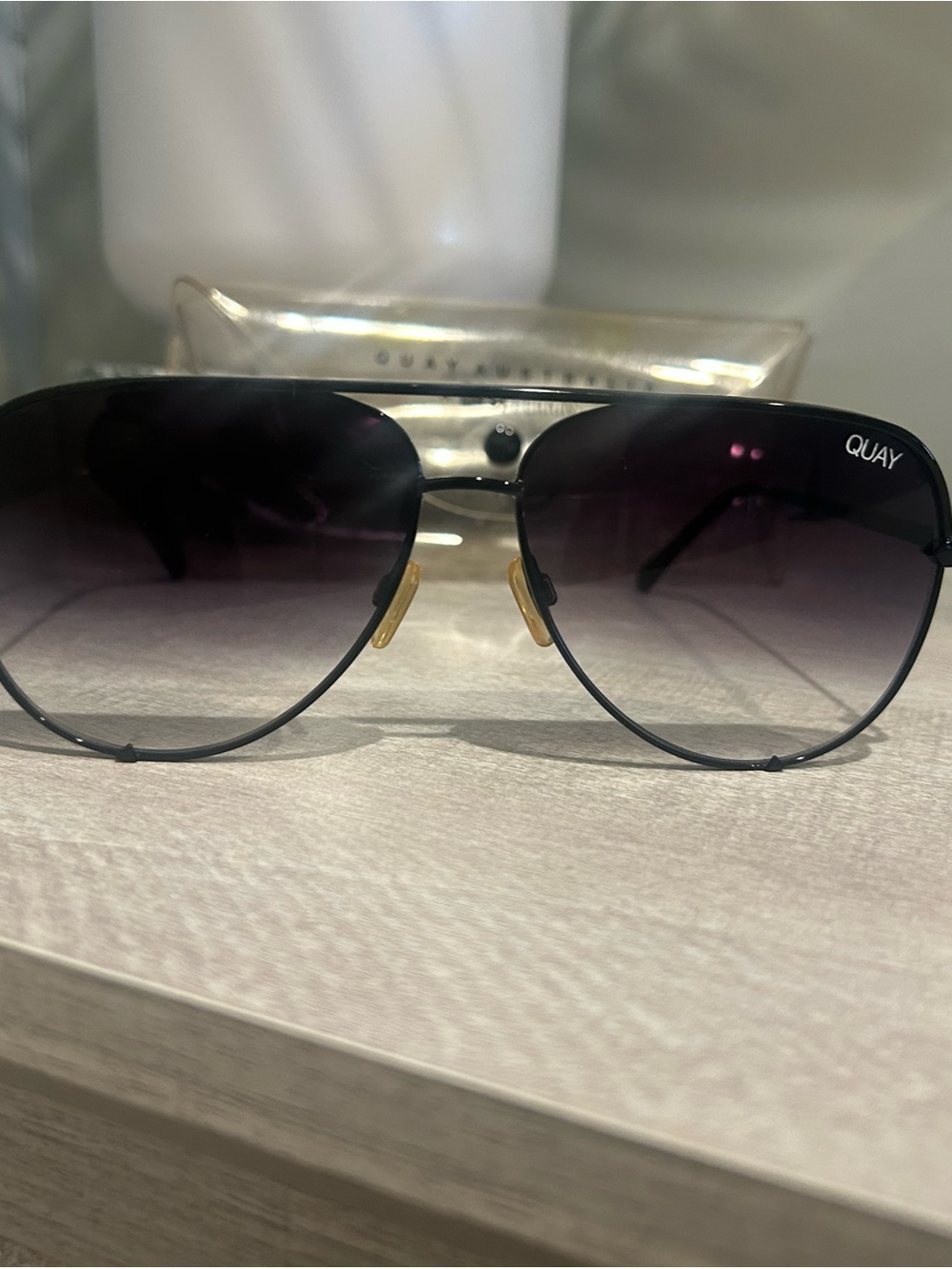 Quay Australia Black Sunglasses with Gradient Lenses